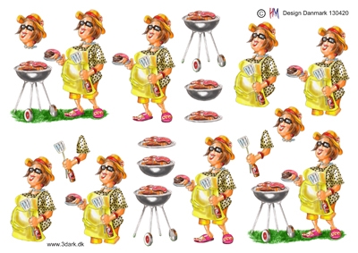  3D Dame ved grill